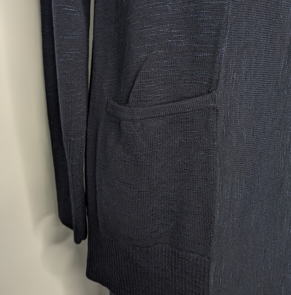 NWT J Jill Navy Blue Single Button Knit Collared Cardigan Sweater SP - Picture 3 of 10